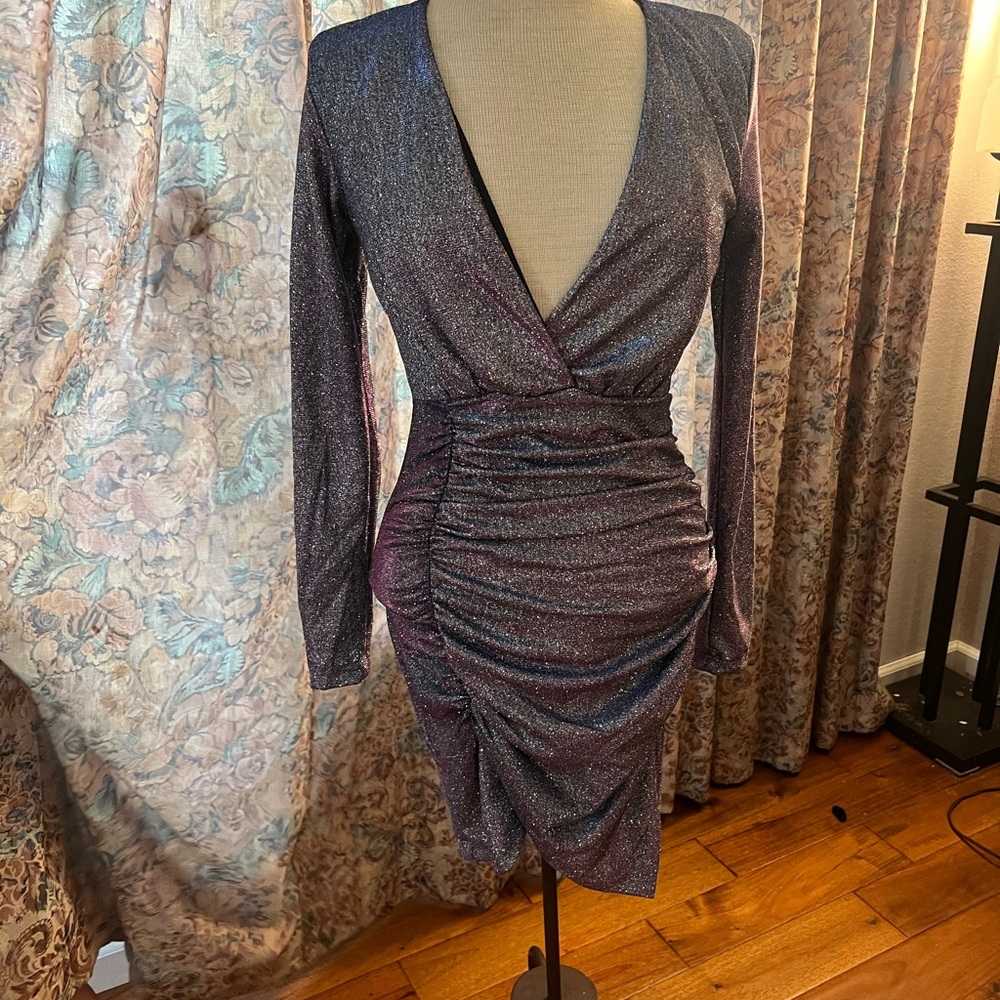 Elegant Long Sleeve Shimmer Dress